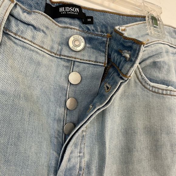 Hudson distressed denim wide leg ankle jeans size 30 - Picture 11 of 14